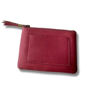 Madewell Leather Wallet in Raspberry Pink with Pockets